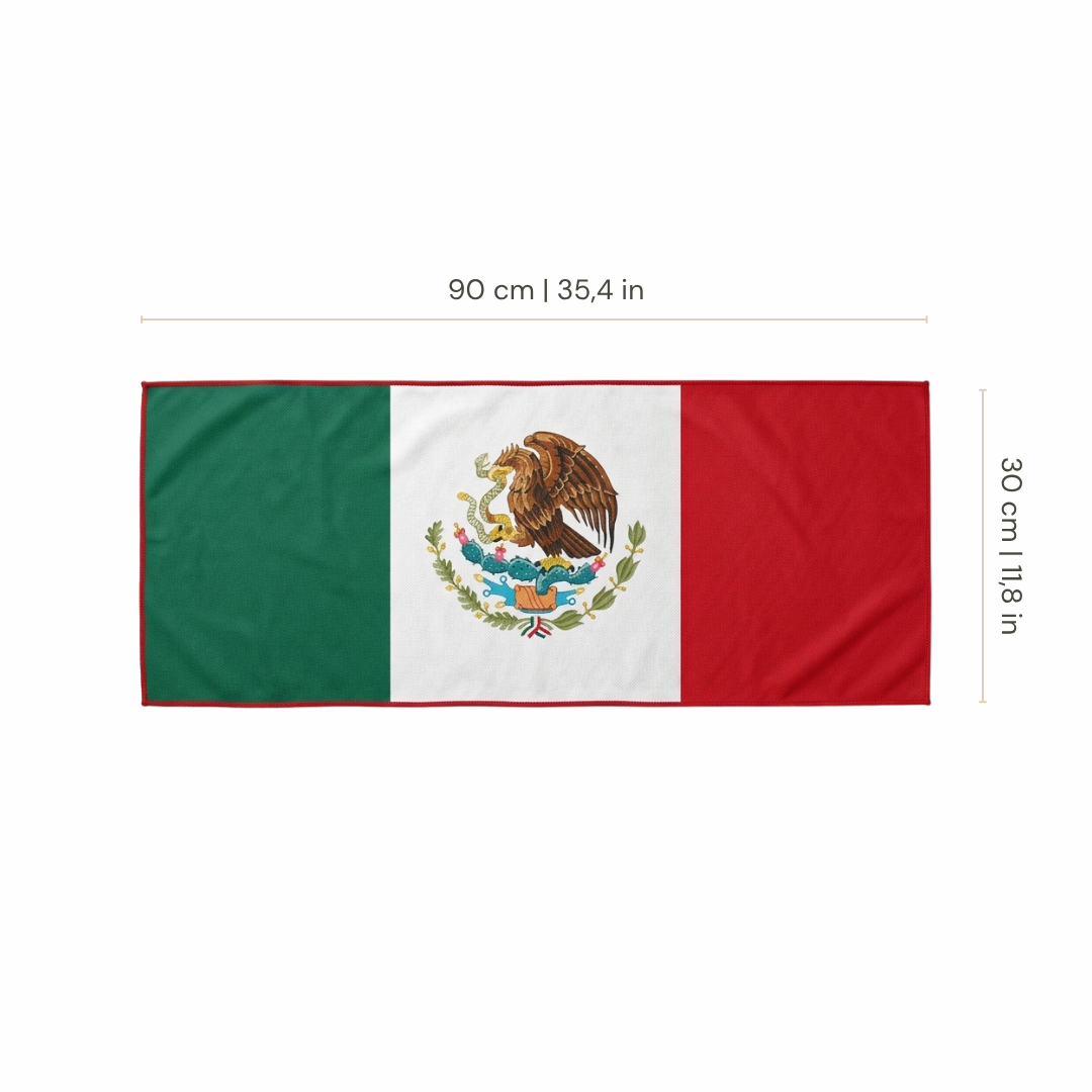Sports Fans Cooling Towel with National Flag | 90x30 cm + Silicone Case
