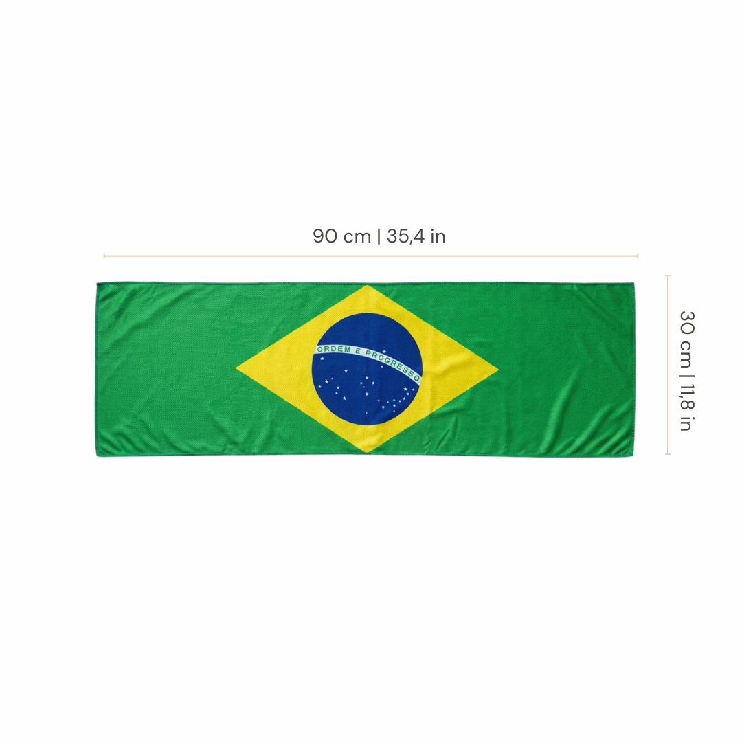 Sports Fans Cooling Towel with National Flag | 90x30 cm + Silicone Case