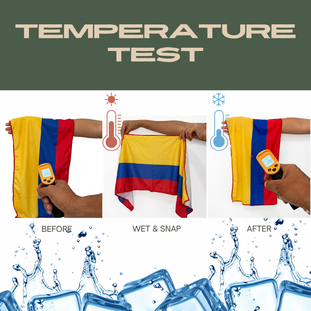 Sports Fans Cooling Towel with National Flag | 90x30 cm + Silicone Case