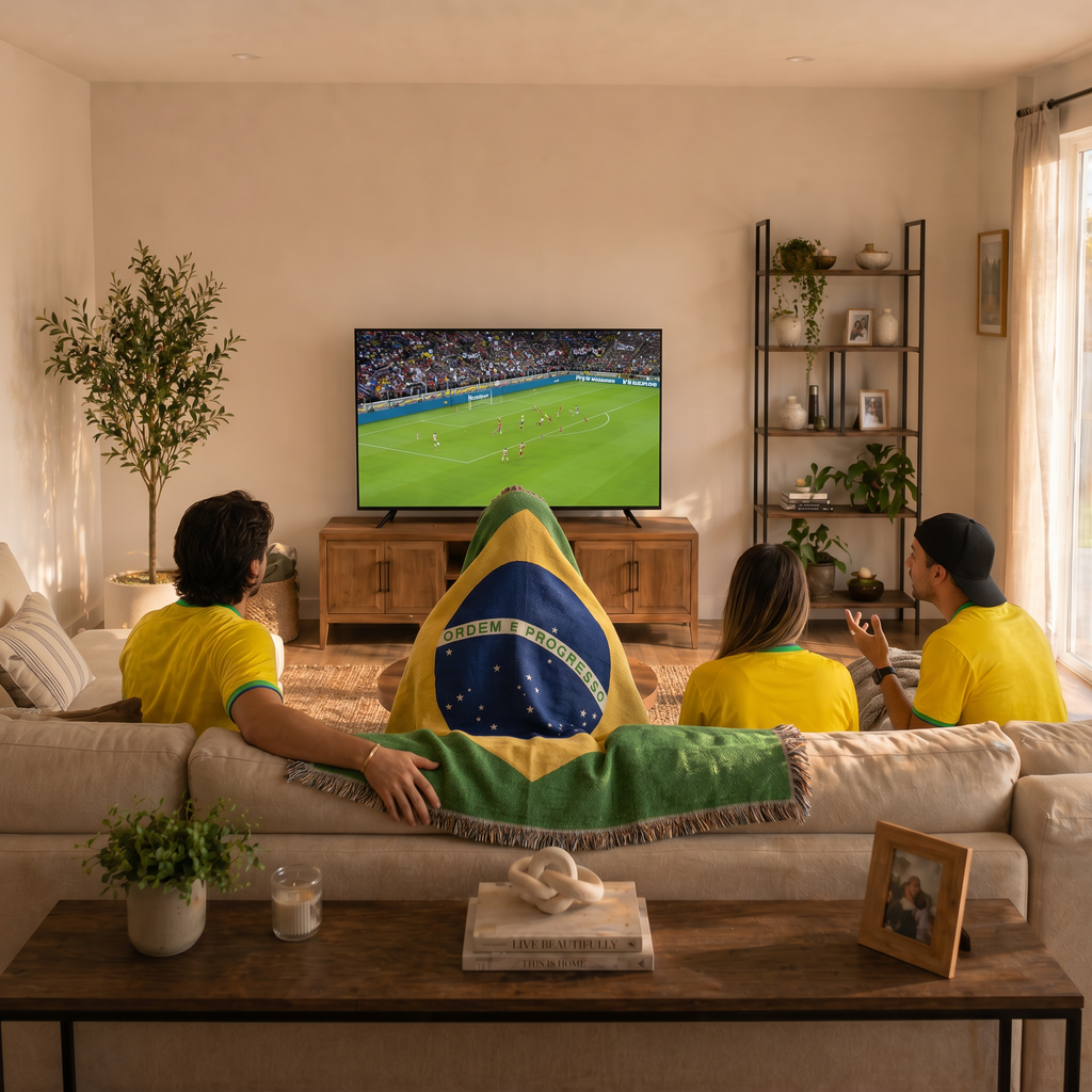 Brazil Fan Bundle – Flag Blanket + Cooling Towel | Limited Edition